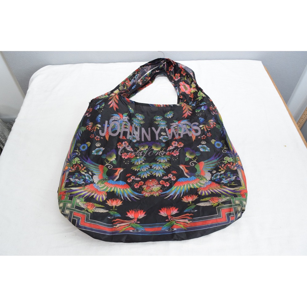 Johnny Was Tote Bag OS Black Floral Phoenix Shopper Women Boho California Bag